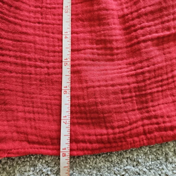 Anthropologie faux button down mini skirt, 29", red - Picture 9 of 10